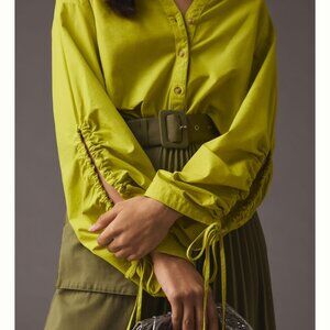 Anthropologie Pilcro drawstring Poplin shirt Large